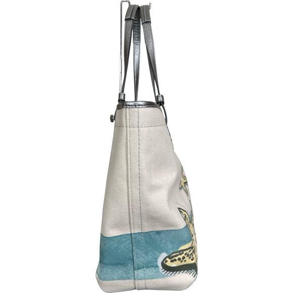 NWT Coach Starfish Beach Tote Canvas Set Zip Wallet Make Up Case Brand New Rare - Picture 4 of 16